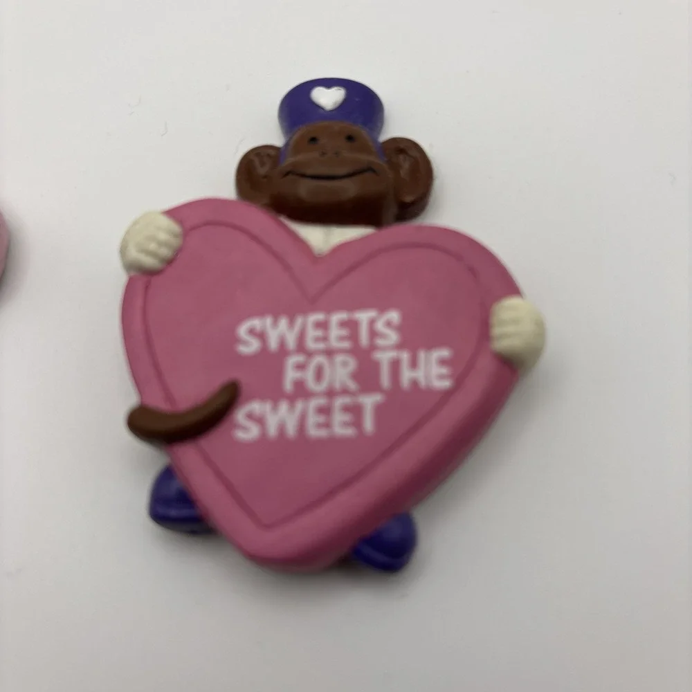 Vtg Avon Refrigerator Magnets Bunches Of Love‎ Sweets For The Sweet Bunny Monkey